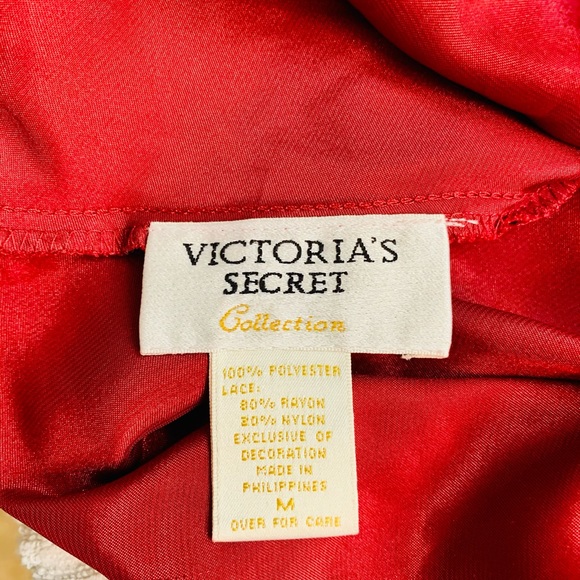 Vintage Rich Red Satin Slip Dress Nighty VS M - Picture 9 of 10